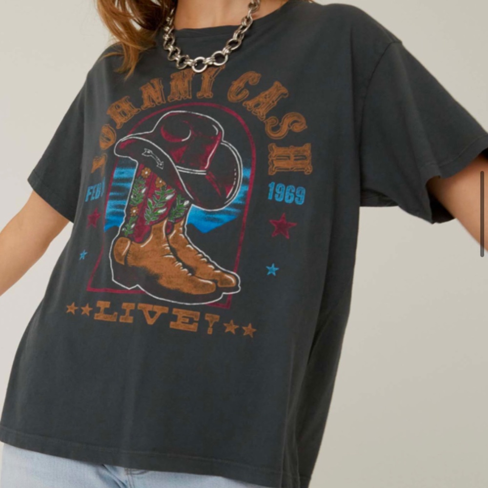 NWT DAYDREAMER Johnny Cash Live 1969 Boyfriend Tee